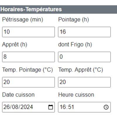 Calculateur de farine Biga (Rafcalc)